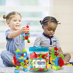 My First Baby Building Toys, 150Pcs Bristle Shape 3D Building Blocks Toy Set For Kids Ages 3-8 Years Old, Stem Educational Preschool Toys