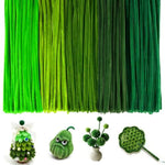 200 Pcs Green Pipe Cleaners, 5 Shades, 12 Inch Chenille Stems for Crafts & Decorations
