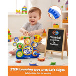 2025 Stem Gears Toys For Kids Ages For 1-3, Creative Learning Building Blocks, 13Pcs Educational Construction Toy Set, Electric & Manual Dual Mode, Versatile Gear Playset Gift For Boys & Girls
