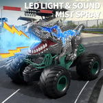 2.4Ghz Dinosaur Remote Control Cars Toys For Kids Boys 4-7 5-7 8-12, Rc Dinosaur Car Toys With Light, Sound, Spray, Indoor Outdoor Toys Gifts For 3 4 5 6 Year Old Boys, Rc Car Toys For Boy