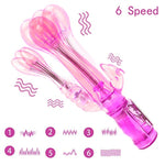 6 Speed Anal Clit G Spot Vibrator,Triple Pleasure Clitoral Vibrators Massager Masturbation Stick Adjustable Vibrator Dildo For Women Vibrating Sex Toys,Purple