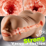Male Masturbator with Sexy Mouth and Anus, Lifelike Pocket Pussy, Oral Sex Stroker for Men with 3D Channel Deep Throat Blowjob Sex Toy for Ultimate Gay Orgasm Pleasure