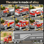 Fire Toys For 3 4 5 6 Years Old Boys Girls Kids, Die Cast Metal Fire Truck Toys W/Play Mat, Rescue Emergency Fire Truck Car Toy, Toddler Car Toy Christmas Birthday Gifts For Boys