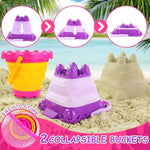 Beach Sand Toys, 50Pcs Sandbox Toys With 2 Collapsible Buckets, Mesh Backpack Bag, Shovels, Ice Cream, Cake & Castle Sand Molds, Summer Outdoor Travel Toys For Kids Toddlers Girls