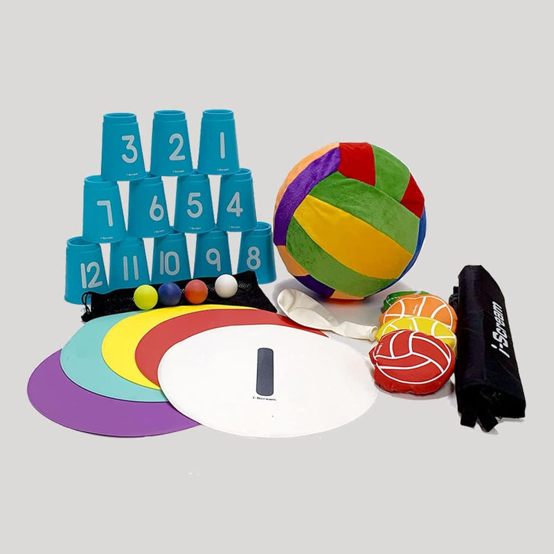 I Scream Game Set Combo P.E. Sports Equipment Package Includes Spot Markers, B