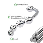 Stainless Steel Multi-Point Pull Bead Massager Masturbation Stick, Backyard Plug Double-Headed Anal Plug,Delivers Amazing Prostate And G-Spot Stimulation Adult Sex Toys (4 Beads)