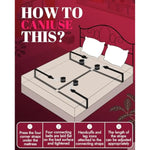 Bed Sex Bondage Kit Restraints - Upgrade Under Mattress Bed Bondage Bdsm Sets With Wrist Ankle Cuffs And Tickler Blindfold Adult Sex Toys Games For Men Women And Couples | King Size