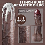 11 Inch Long Realistic Big Black Dildo, Xxl Huge Bbc Thick Dual Density Dildo With Strong Suction Cup, Giant Soft Silicone Real Skin Adult Toy, Large Anal Sex Toys For Women Men Gay