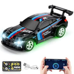 Mini Rc Toy Cars For Boys Kids Adults, 2.4Ghz App Remote Control Car With Lights And 3 Speed Modes, 1/64 Race Toy Car Rechargeable For Boys Ages 5-7 8-12,Birthday Gifts For Kids