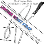 Clit Clamp Pussy Opener BDSM Bondage Restraint G Spot Massage Stainless Steel Adjustable Labia Clamps with Leash for Women and Couples