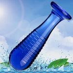 Glass Butt Plug,Glass Dildo Crystal Pleasure Wand Butt Plugs Prostate Massager Crystal Anal Plug Trainer Sex Toy Anal Trainer Prostate Massager Crystal G-Spot Dildo For Men Women(Blue)