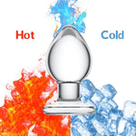 Glass Anal Butt Plug Trainer With Large Base - Crystal Anal Toys G-Spot Stimulation For Men Women Masturbation