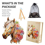 Wooden Horse Puzzles for Adults, 9.8x8.9in, 100-Piece Set