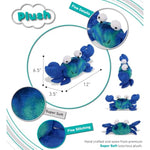 Blue Tie-Dye Crab Plush - Super Soft Stuffed Animal, Cute Sea Animal Plush, Adorable Fluffy Stuffed Animal For Boys And Girls, Stuffed Animals Plush Gift For Babies, Kids, Adults - 6.5 Inches