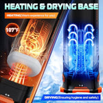Sex Toys For Men Male Masturbator - Adult Toys For Men Penis Pump With 10 Vibration & 10 Thrusting & 15 Thrusting Speeds With Heating & Drying Base, Lcd Display Male Stroker Adult Sex Toys & Games