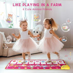 Piano Mat - Musical Keyboard Floor Playmat 39.5" Electronic Music Animal Touch Play Blanket Funny Xmas Gift Toy For 1 2 3 Year Old