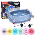 Light Ignite Spinning Tops Battle Set, With Stadium, 6 Light Ignite Spinning Tops, And 2 Launchers, Toys For 6 Year Old Boys & Girls & Up (Amazon Exclusive)