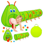 Caterpillar Kids Play Tunnel & Tent – Toddler Crawl Tunnel + Play Tent, Pop-Up Indoor/Outdoor Ball Pit Playset (Balls Not Included), Folds Flat For Storage