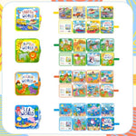4 Pack Reusable Water Painting Books for Kids with Water Pens, Mess-Free Travel Activity