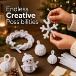 200 Pcs White Pipe Cleaners, Chenille Stems for DIY Crafts & Flower Making