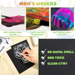 200 Pcs Black Scratch Paper Art Set with Wooden Stylus for Kids Crafts