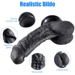 Realistic Dildo (M) + Electric Shock Wand Vibrator