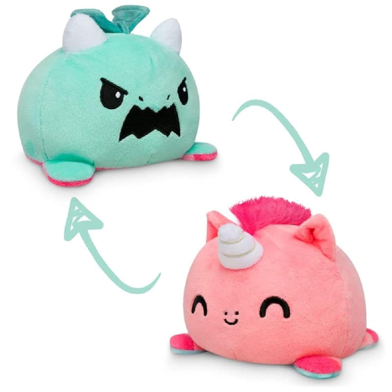 The Original Reversible Dragon + Unicorn Plushie Pink + Blue Cute Sensory Fidg