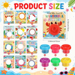 24 Sets Summer Clay Gift Set for Kids DIY Crafts Modeling Clay with Greeting Cards