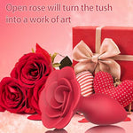 Rose Anal Plug Silicone Butt Plug For Women Pleasure, Beginner Anal Toys Training Butt Plug Anal Flower Sex Toys Cute Butt Plug Starter Kit Anal Sex Toy For Her (Red)