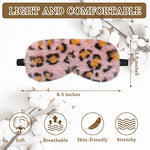 4 Pieces Plush Eye Mask Silk Furry Sleep Masks Comfortable Blindfold Eye Cover Colorful Satin Night Eyeshade Cover for Women Men Sleep Travel Nap Sleeping (Leopard Print, Classic Colors)