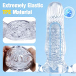 Clear Male Masturbator Blowjob Pocket Pussy Sex Toy For Men, Tpe Masturbation Training Penis Sleeve Couple Sex Toys, 3D Realistic Texture Spiral Tunnel Stroker With Clit And Anal Stimulation