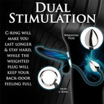 Metal Cock Ring With Butt Plug Male Sex Toy Prostate Massager Penis Ring For Men Steel Anal Plugs Asshole Training Man Sex Toys