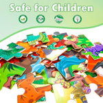Puzzles For Kids Ages 4-6, Dinosaur Wooden Puzzles, 4 Packs 24 Pieces Puzzles For Kids Ages 3-5, Preschool Educational Toys Gifts For Boys And Girls