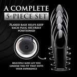 Silicone Butt Plug Training Kit with 5 Graduated Sizes for Anal Play