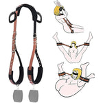 Bdsm Sex Bondage Kit - Thigh And Wrist Restraint Cuffs, Neck To Leg Sex Toy With Handcuffs, Doggy-Style Swing, And Leg Straps For Couples' Sm Games