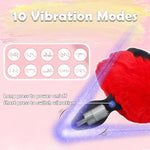 Anal Tail Plug Vibrator Bunny Faux Fur Silicone Butt Plug Rechargeable With Wireless Remote Control For Adult Sex Toys For Role Play Cosplay Women