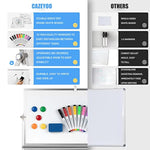 16 x 12 Inch Magnetic Desktop Whiteboard with Stand, Markers, Magnets & Eraser