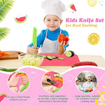 20 Pcs Kids Plastic Knife Set With Cutting Board Toddler Knife Tools, Including 10 Child Safe Knife 10 Chopping Board Kids Cooking Utensils For Cooking Club, Preschool