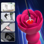 Vibrating Anal Beads Butt Plug App Remote Control Anal Vibrator With 9 Vibration Anal Sex Toys For Women Couple Use (Rose Red)