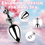 Metal Anal Plugs, 3 Pack Of Pig Tail Butt Plug Anal Trainer Kit For Beginners Prostate Massage Sex Toy Stimulation Adult Sex Toys For Women And Men