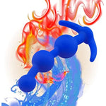 Silicone Anal Beads Butt Plugs,4.9Inch Three Ball Anal Chain Link Anal Beads Silicone Butt Plug With Thin Neck & 3 Gradual Beads & T-Bar Base Anal Adult Sex Toy For Male Female Couple Play(Blue)