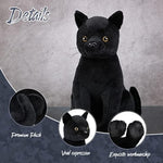13 Inch Halloween Black Cat Stuffed Animal Plush Realistic Cat Stuffed Animal Soft Cute Kitten Plushies Pillow Toy Gifts For Kids Adults Christmas Birthday Party Favors Home Decor Supplies