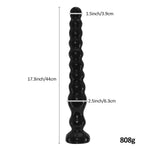 17.3 Inch Super Long Anal Beads Butt Plug, Flexible Anal Plug Dildo With Strong Suction Cup, Anus Dilator Vaginal Prostate Massage P-Spot Masturbator, Adult Sex Toys For Women Men Couple (L)