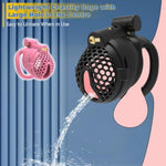 Adult Sex Toy Chastity Cage With Double Lock Design And Spiked Breathable Honeycomb Penis Cage Set With 4 Different Rings For Men'S Sm Bondage Device (Black,Arc Ring)