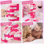 Pink Tower Game For Adults - 54Pcs Wood Block Set With 6Pcs Diy For Romantic Date Night Ideas And Couples Challenges - Perfect Valentine'S Day Gift For Her