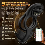 Vibrating Cock Ring Male Sex Toys Penis Ring Vibrator With 9 Vibration Adult Toys For Men Women, App Clitoral Testicle Stimulator Cockring Male Female Couples Sex Toys (Black)