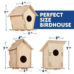 15 Pack Wooden Birdhouses to Paint, DIY Craft Kits for Kids