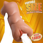 3 In 1 Pocket Pussy Lifelike Male Masturbator, Brown Thick Meaty Male Sex Toy Realistic Masturbator With 3D Textured Pussy And Tight Butt, Blowjob Stroker Dual Open Ended Adult Toys