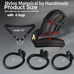 Male Chastity Cage Devices With Holder Belt, Nylon Cock Cage Chastity Cage Adult Games Sex Toys For Beginner Man And 4 Sizes Rings Light Weight Black Without Hook L Size