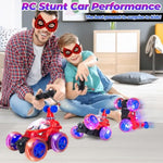 Spider Remote Control Car For Kids 3 4-8 Years Old-Remote Control Stunt Car With Lights & Music 360° Rotation Rc Vehicle Great, Red